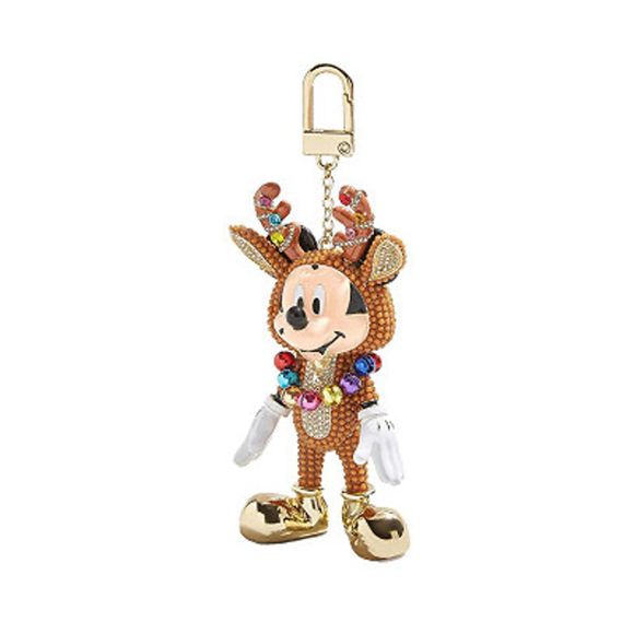 BaubleBar Disney Mickey Mouse Keychain Brown Reindeer Christmas Holiday New - Picture 1 of 5